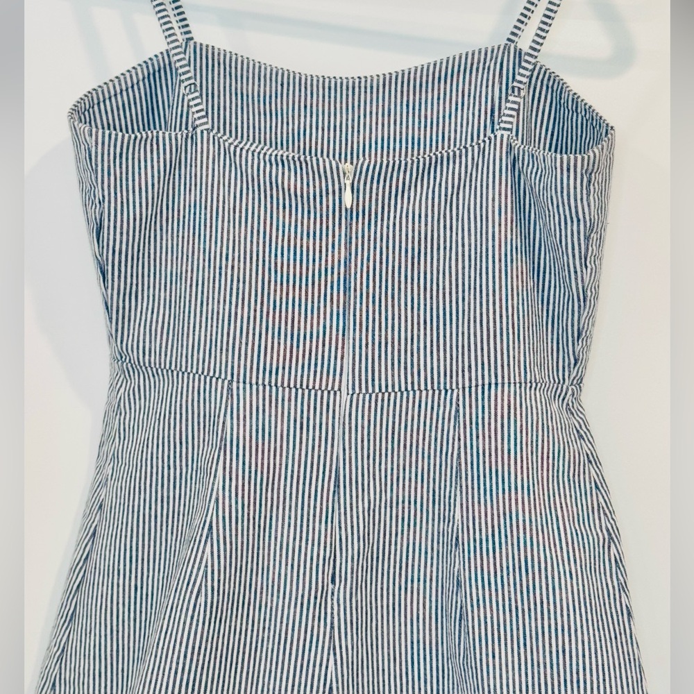 Brandy Melville Karla Mini Dress Women's One Size Blue Striped Spaghetti Strap - Picture 4 of 5